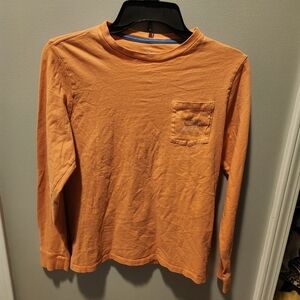 Vineyard Vines Kids Orange/Peach Long Sleeve T-Shirt Whale Logo Pocket Graphic